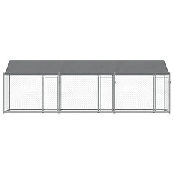 Cage pour chien 6x2x2m Acier Gris - Helloshop26