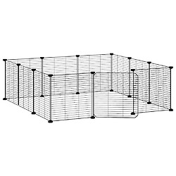 Cage animaux 12 panneaux Acier Noir - Helloshop26