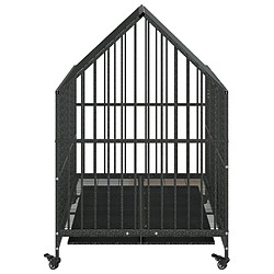 Avis Cage chien roulettes Acier Noir - Helloshop26
