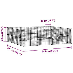 Cage animaux 52 panneaux Acier Noir - Helloshop26