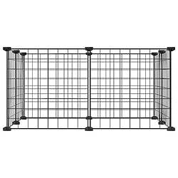 Cage animaux 8 panneaux Acier Noir - Helloshop26