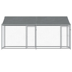 Cage pour chien 4x2x2m Acier Gris - Helloshop26
