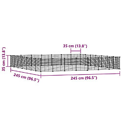 Cage animaux 28 panneaux Acier Noir - Helloshop26