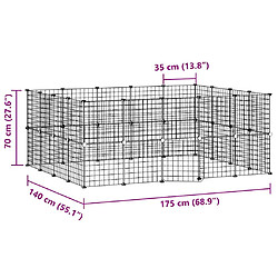 Cage animaux 36 panneaux Acier Noir - Helloshop26
