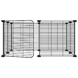 Helloshop26 Cage pour compagnie 8 panneaux - Noir