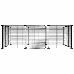 Cage animaux 12 panneaux Acier Noir - Helloshop26