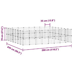 Cage animaux 60 panneaux Acier Noir - Helloshop26