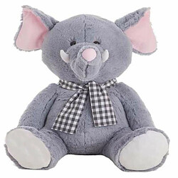 BigBuy Éléphant en Peluche Party - Gris - 75 cm
