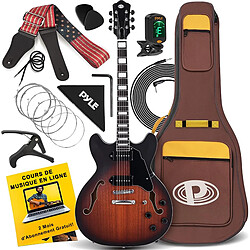 PYLE Guitare Jazz Semi-Creux