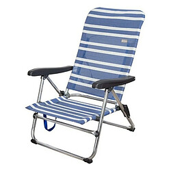 Color Baby Chaise de Plage Colorbaby 62601 Bleu/Blanc Aluminium 61 x 50 x 85 cm Blanc Blue marine (61 x 50 x 85 cm)