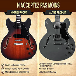 PYLE Guitare Jazz Semi-Creux