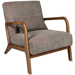 The Home Deco Factory Fauteuil détente en velours côtelé Scott.