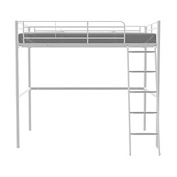 Avis Lit mezzanine en métal - ELIOT - Blanc - 140 x 200 cm - Sommier à lattes inclus