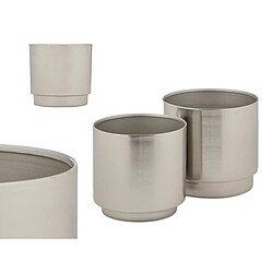 Gift Decor Set de pots 40055-S Argenté Fer 18 x 16,5 x 18 cm 16 x 15,5 x 16 cm (6 Unités)