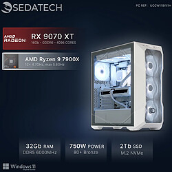 Sedatech PC Gamer, AMD Ryzen 9 7900X, RX 9070 XT, 32Go DDR5, 2To SSD, Win 11