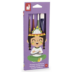 Juratoys-janod Pinceaux peinture enfant - Lot de 4