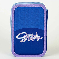 Pochette crayons Stitch Bleu 12,5 x 19,5 x 4,5 cm pas cher