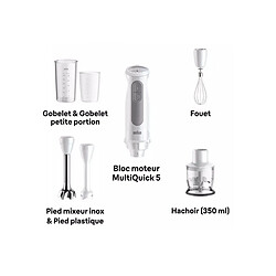 Braun MultiQuick 5 Pro MQ50220M - Blanc pas cher