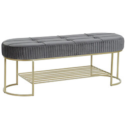 Dkd home decor Banquette velours - Gris