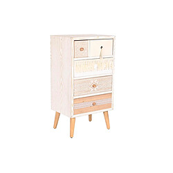 Caisson à Tiroirs DKD Home Decor Sapin Naturel Coton Blanc (48 x 35 x 89 cm)