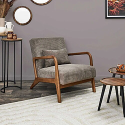 The Home Deco Factory Fauteuil détente en velours côtelé Scott.