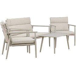 Avis Venture Home Ensemble canapé, fauteuils et table en acier Mazzaro beige.