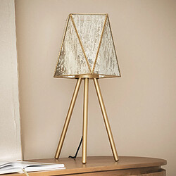 ILUZZIA Ledkia Lampe à Poser Métal et Verre Mattina Doré