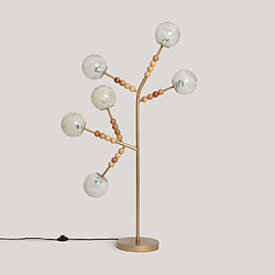 ILUZZIA Ledkia Lampadaire Métal et Verre Routi Doré