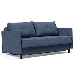 Inside 75 INNOVATION LIVING Canapé design CUBED 02 ARMS convertible lit 200x140 cm tissu Weda Blue