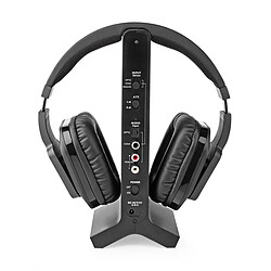 Avis Nedis Casque TV sans Fil RF Circum-auriculaire avec Station de Charge et Portée 25 m Noir