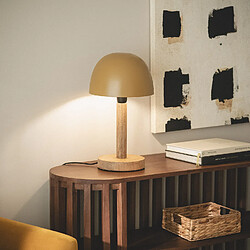 Ledkia Lampe à Poser Métal et Bois Mallavi Jaune