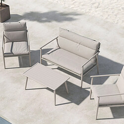 Venture Home Ensemble canapé, fauteuils et table en acier Mazzaro beige. pas cher