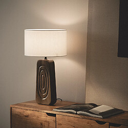 Ledkia Lampe à Poser Bois Ishana ILUZZIA Blanc