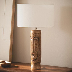 Ledkia Lampe à Poser Bois Totem ILUZZIA Blanc