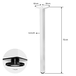 ML-Design Lot de 4 pieds de table I-design 72 cm blanc hauteur réglable support meuble pas cher