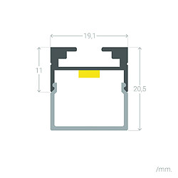 Ledkia Profilé Aluminium Suspendu 2 m pour Rubans LED jusqu'à 17 mm Noir 2 m Semi-transparent