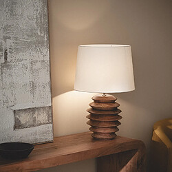 Ledkia Lampe à Poser Bois Vihaan ILUZZIA Blanc