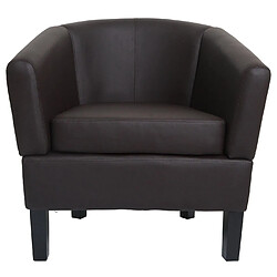 Mendler Fauteuil club lounge - Marron pas cher