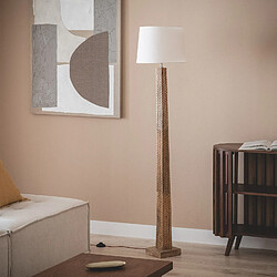 Ledkia Lampadaire Bois Kyathi ILUZZIA Blanc