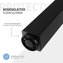 Avis ML-Design Lot de 4 pieds de table I-design 42cm acier noir hauteur réglable support meuble