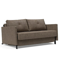 Inside 75 INNOVATION LIVING Canapé design CUBED 02 ARMS convertible lit 200x140 cm tissu Esina Cedar Brown
