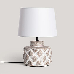 Ledkia Lampe à Poser Bois Divya ILUZZIA Blanc