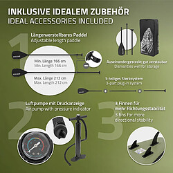 Acheter Ecd Germany Stand up paddle board gonflable Makani planche sac pompe pagaie olive 320 cm