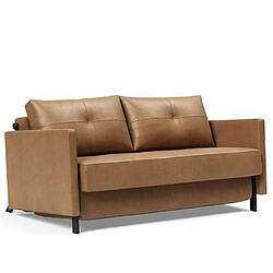 Inside 75 INNOVATION LIVING Canapé design CUBED 02 ARMS convertible lit 200x140 cm tissu Faunal Brown
