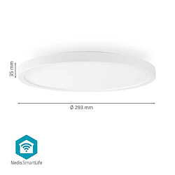 Nedis Plafonnier Intelligent Wi-Fi RVB Rond SmartLife 1800lm 6500k IP20 Blanc