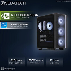 Sedatech PC Gamer ATX • Intel i5-14600KF • RTX5060Ti 16G • 32Go RAM • 1To SSD M.2 • Windows 11