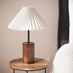 ILUZZIA Ledkia Lampe à Poser Bois Leonessa Blanc cassé