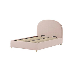 VIPACK Lit Coffre Bouclé Rose Moon 140x200 cm