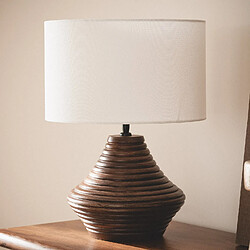 Ledkia Lampe à Poser Bois Akriti ILUZZIA Blanc