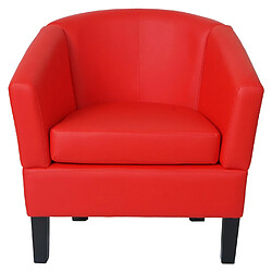 Mendler Fauteuil club lounge - Rouge pas cher